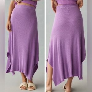 Anthropologie Sundry Ribbed Relaxed Slit Skirt, Size XS